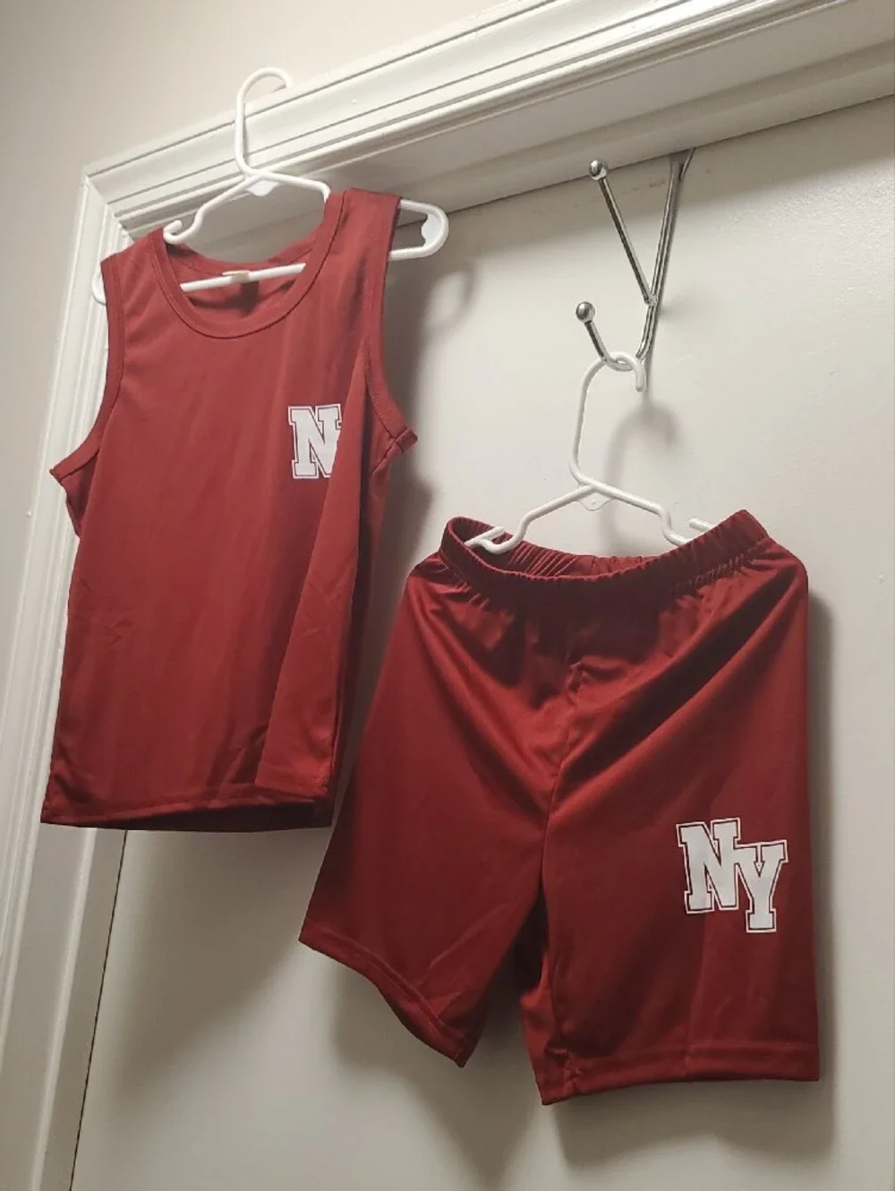New York & Company Kids Red Tank & Shorts Pajama Set